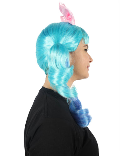 HPO Women's American Celebrity Multicolor Curly Ponytail Wig | Halloween and Cosplay Wig | Flame-retardant Synthetic Fiber