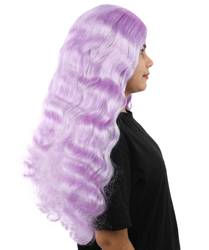 HPO Adult Women's Long Wavy Wig | Multiple Color Options | Center Parted Ginger Curls with Voluminous Ends, Heat Resistant Synthetic Fiber & Breathable Cap | Halloween, Teen Roleplay, Theater, Themed Party & Costume Events