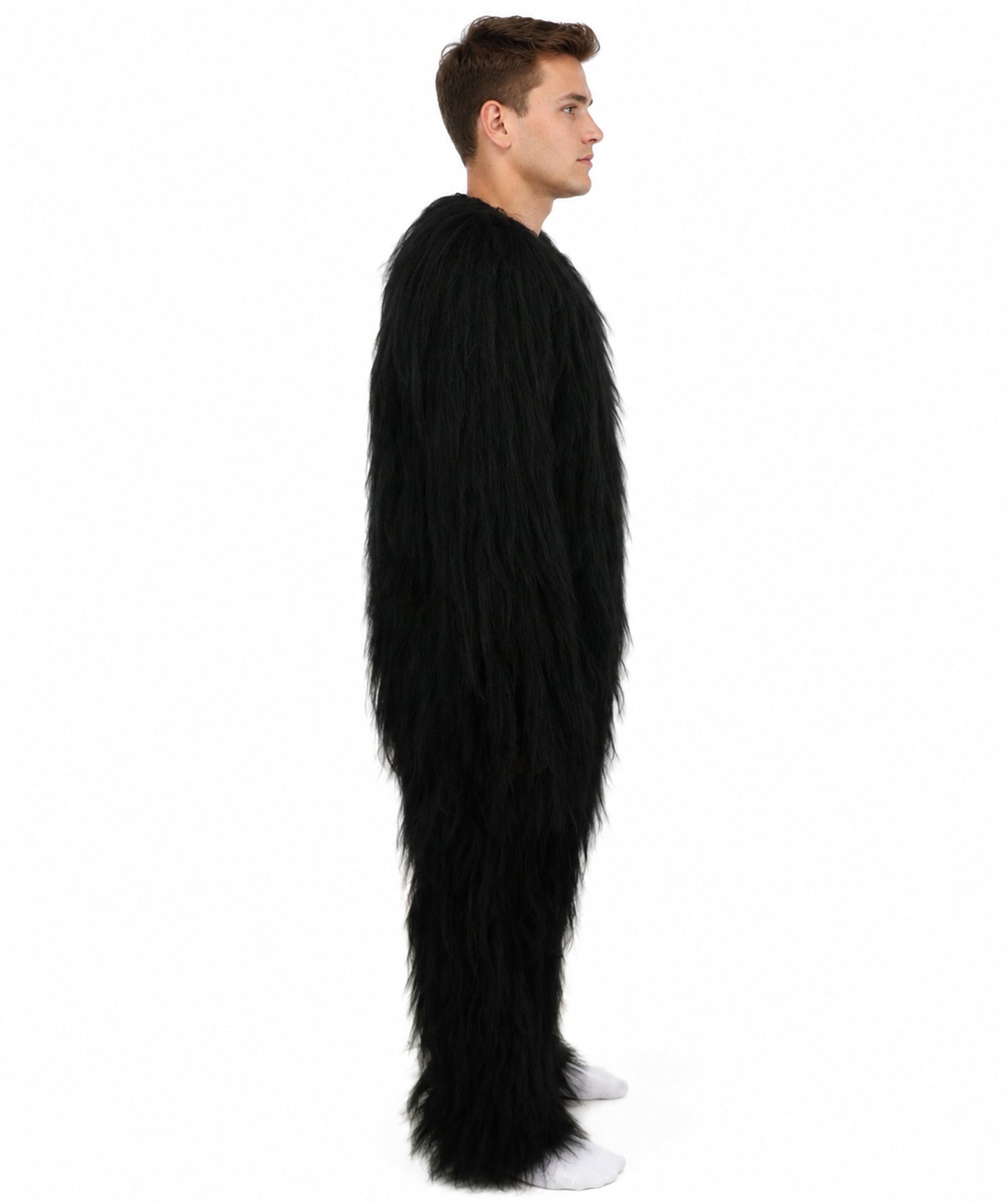 HPO  Extreme Hairy Person Two Part Costume, Mask and Bundle Set - Full-Body Hair Suit Extra-Long Costume Wig for Halloween, Cosplay & Parties - Multiple Color Options