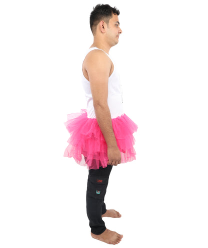 HPO Men's White & Pink Ballet Tutu Costume – Layered  Dance Themes Dress | Ideal for Halloween, Cosplay & Party Events