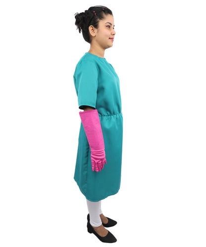 HPO Fantasy Gothic Surgical Costume – Knee Length Gown with Structured Waist Shape |Visual Appearance for Theme Parties