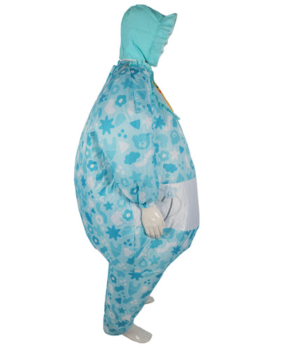 HPO Adult Blue and White Printed Inflatable Costume | Funny Oversized Jumpsuit | Ideal for Halloween