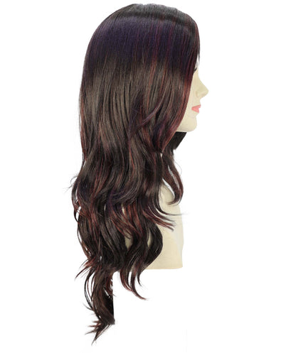 HPO Adult Female WIG Hot Honey Ebony – Wavy Medium Brown Ebony Wigs for Retro Costumes & Events, Perfect for 70s Disco, Retro Costumes, Halloween and Cosplay, Themed Events