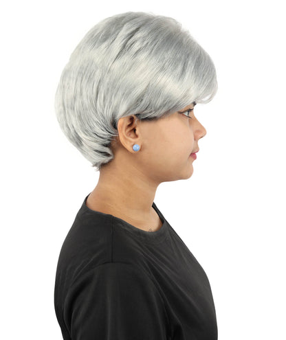 HPO Adult Women’s Short Black Wig | 10 Inch, Sleek and Smooth Bob Hairpiece | Ideal for Cosplay, Costume, and Themed Events