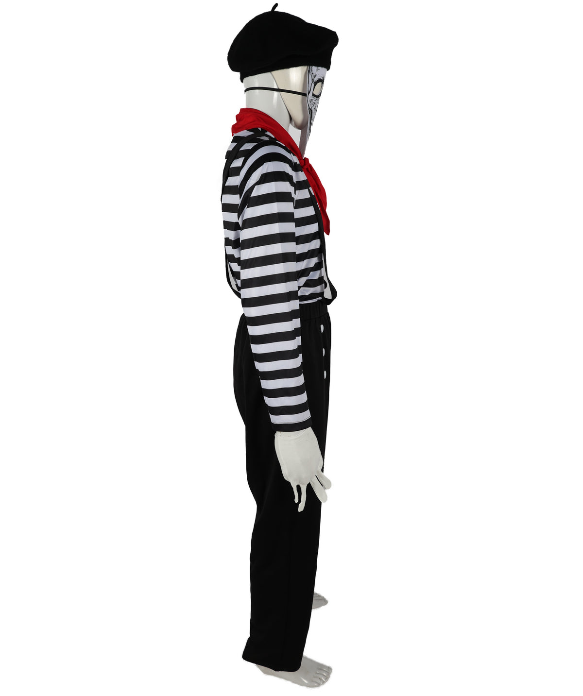 HPO Adult Men’s Classic Black and White Mime Costume – for Halloween and Themed Parties