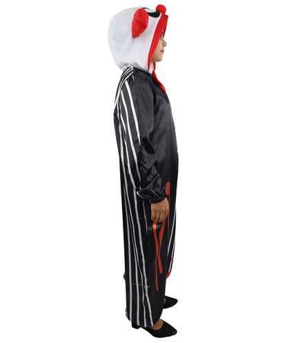 HPO Women's Classic Clown Style Costume – Multicolor & Striped Full Body Jumpsuit | Halloween Theme, Party Outfit & Cosplay Wear