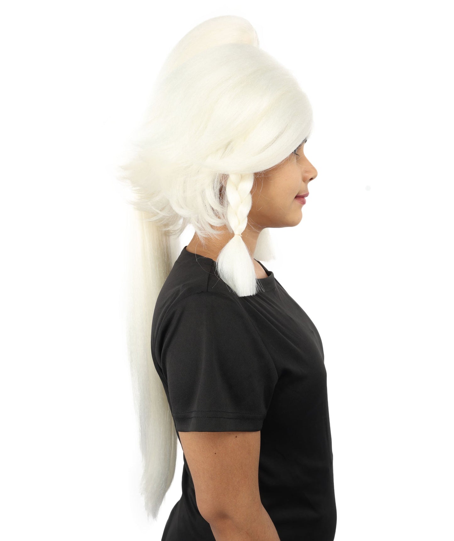 HPO Adult Women's Alien Nature Spirit Hair | Multiple Color Options | Soft Textured Bob with Beaded Braids, Heat Resistant Synthetic Fiber & Breathable Mesh | Halloween, Fantasy Roleplay, Themed Party, Theater & Carnival