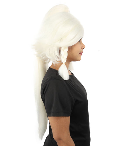 HPO Adult Women's Alien Nature Spirit Hair | Multiple Color Options | Soft Textured Bob with Beaded Braids, Heat Resistant Synthetic Fiber & Breathable Mesh | Halloween, Fantasy Roleplay, Themed Party, Theater & Carnival