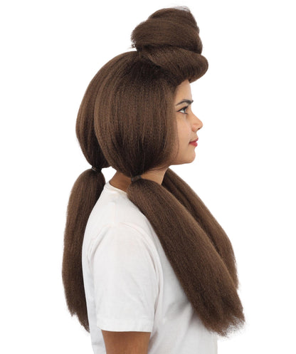 HPO Women’s High Volume Extra Long Yarn Twisted Bun Wig – Multiple Color Options | Bubble Ponytails Hairpiece with Capless Cap | Statement Headpiece for Halloween, Cosplay, Theater and Drag Looks
