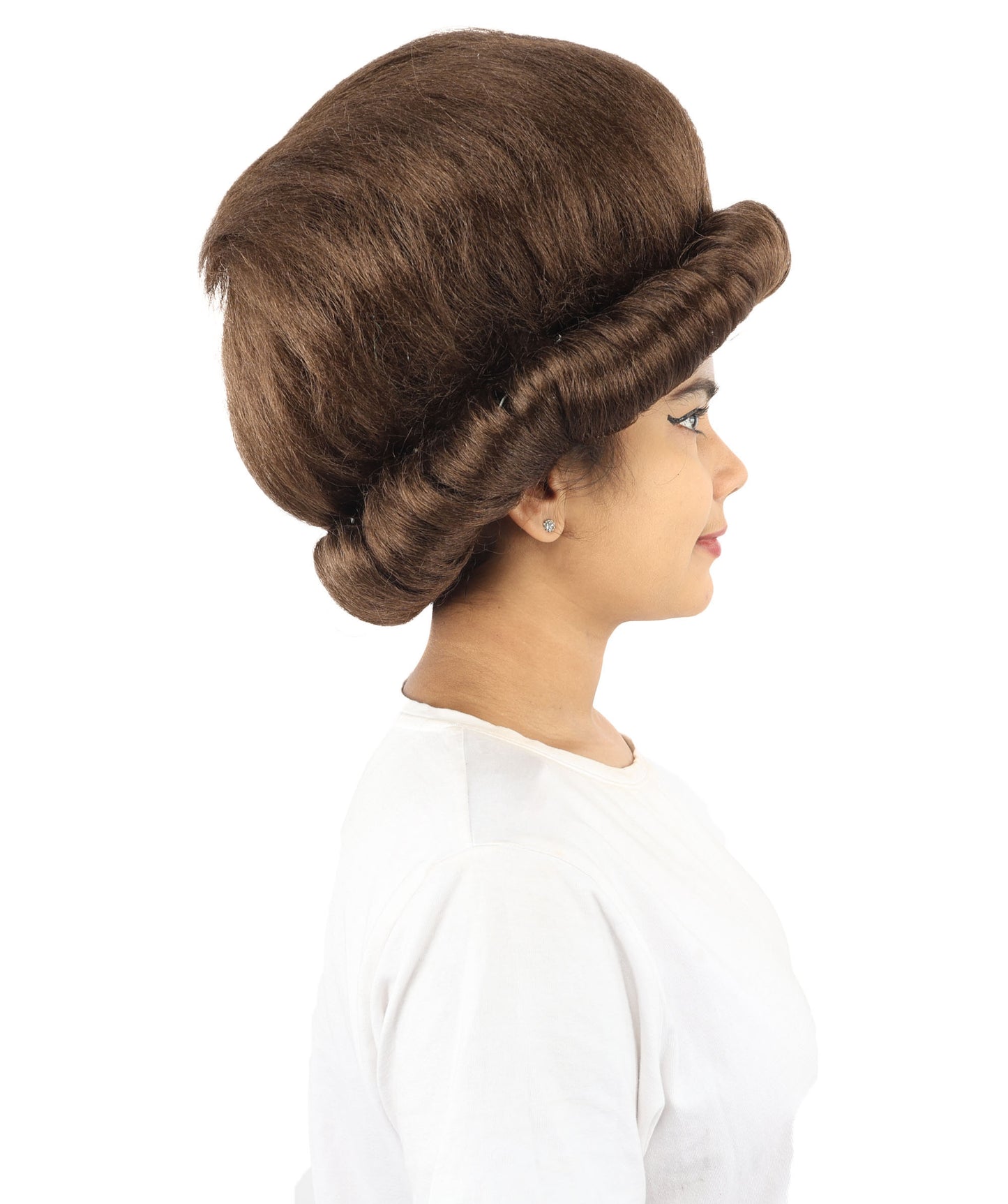 HPO Women's Voluminous Golden Blonde Grandma Wig | Medium Puffy Afro Style with Silver Texture, Synthetic Fiber & Adjustable Fit | Halloween, 100th Day of School, Theater & Funny Costume