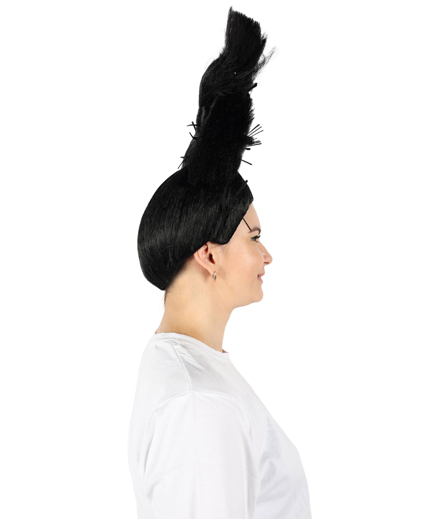 HPO Women's Black High Ponytail Wig I Perfect for Halloween Party I Flame-retardant Synthetic Fiber