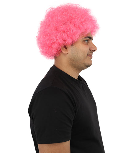 HPO Men's Afro Style Clown Wig with Standard Cap  | Flame-Retardant Synthetic Fiber | Ideal for Parties, Cosplay, and Themed Events