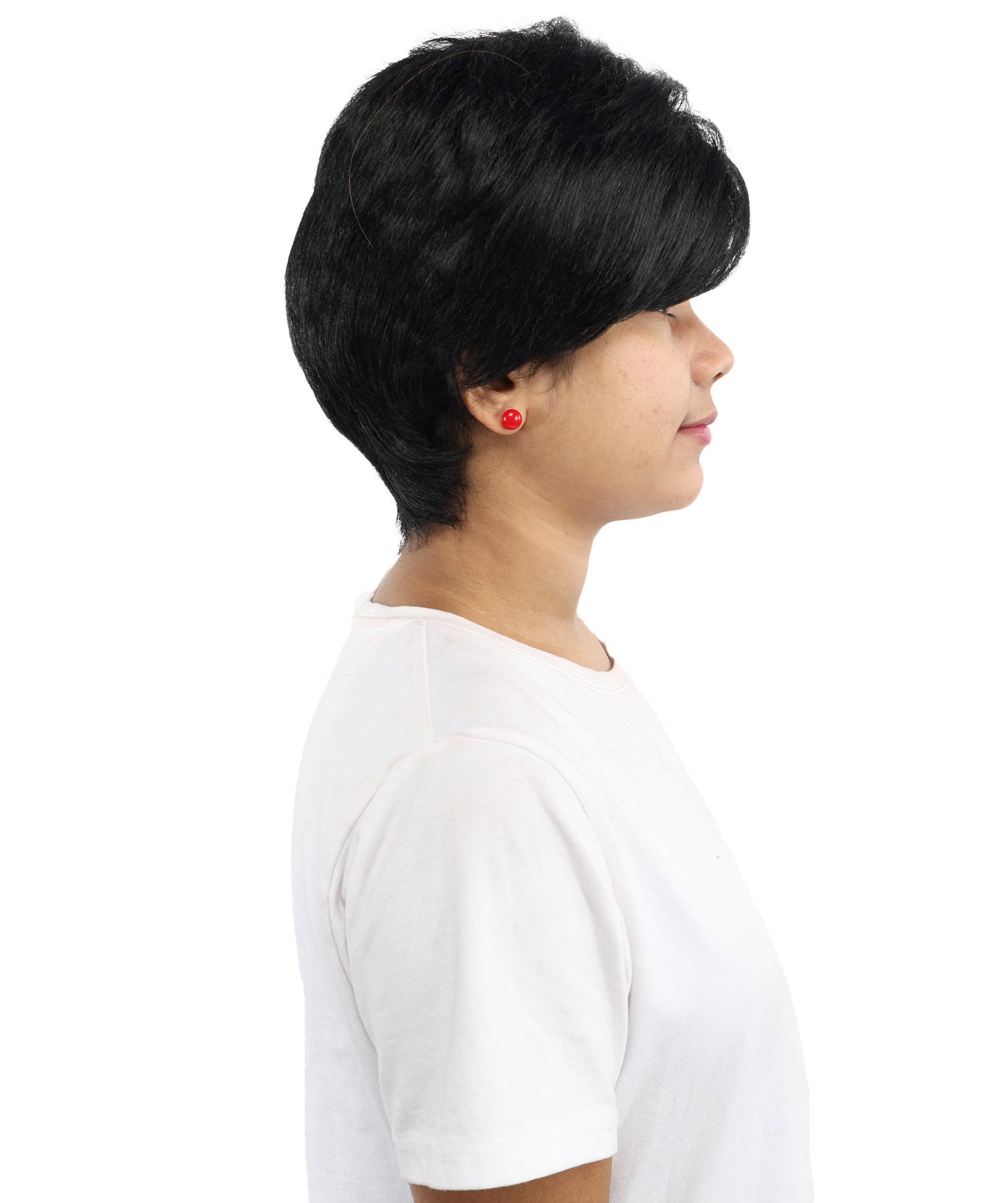 HPO Women’s Short Black Wig | 10 Inch, Sleek and Smooth Bob Hairpiece | Ideal for Cosplay, Costume, and Themed Events