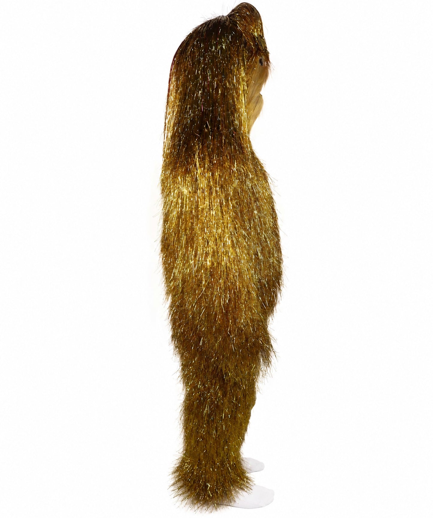 HPO Teen Extreme Hairy Two Part Costume Bundle & Mask Set - Full-Body Hair Suit Extra-Long Costume Wig for Halloween, Cosplay & Parties - Multiple Color Options