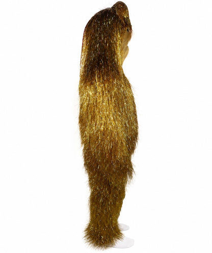 HPO Teen Extreme Hairy Two Part Costume Bundle & Mask Set - Full-Body Hair Suit Extra-Long Costume Wig for Halloween, Cosplay & Parties - Multiple Color Options