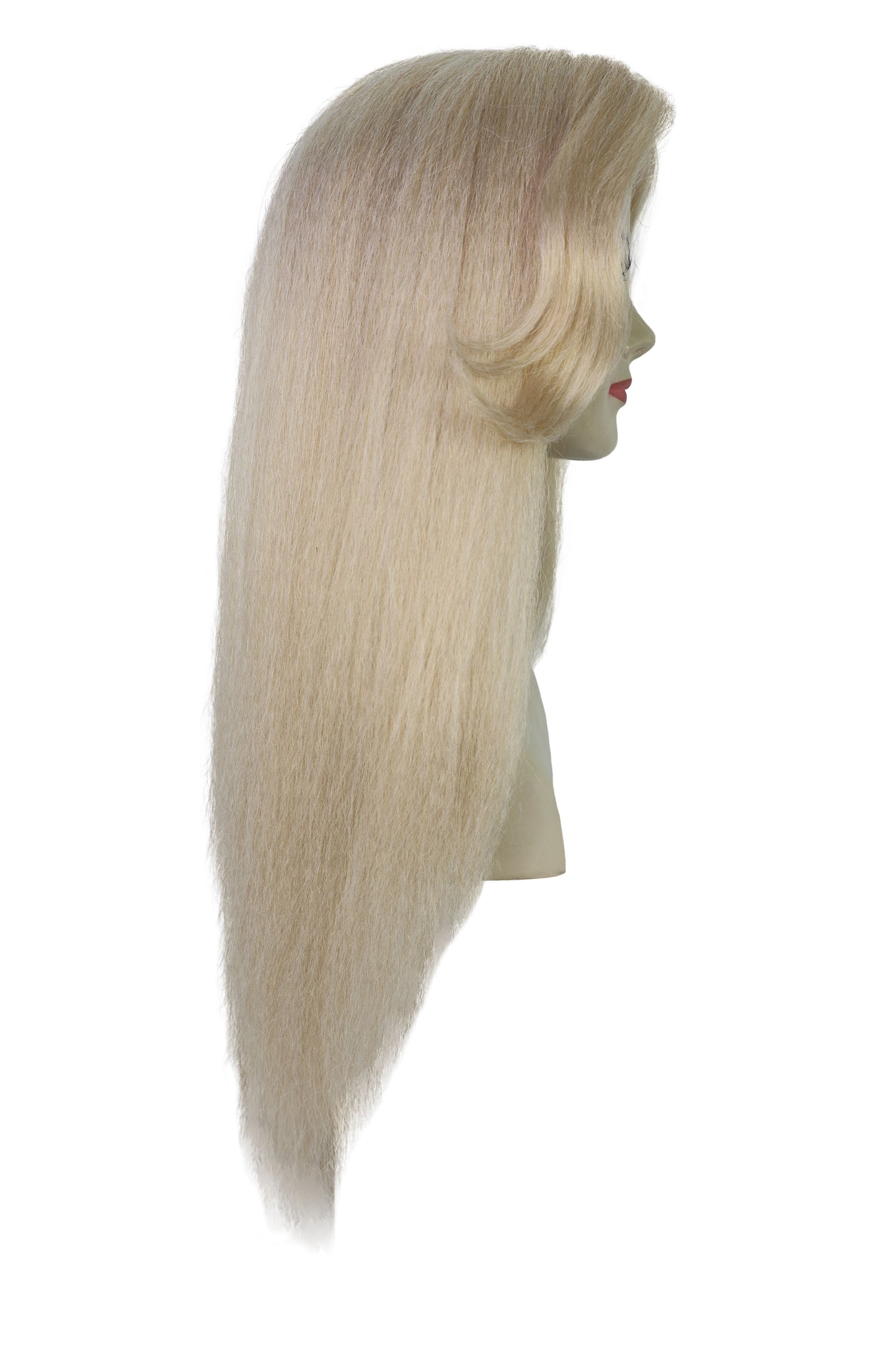 HPO Adult Women's Glam Doll Style Blonde Long Straight Wig | Halloween and Cosplay Wig | Flame-retardant Synthetic Fiber