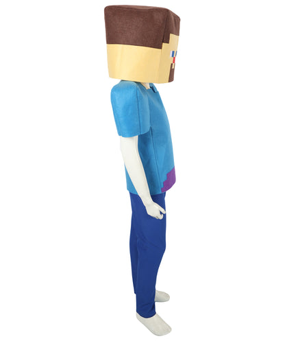 HPO Teen Video Game Character Outfit | Multicolor Style Costume Cape with Hood | Adventure Gamer Cosplay Suit for Halloween, Roleplay & Themed Party Events