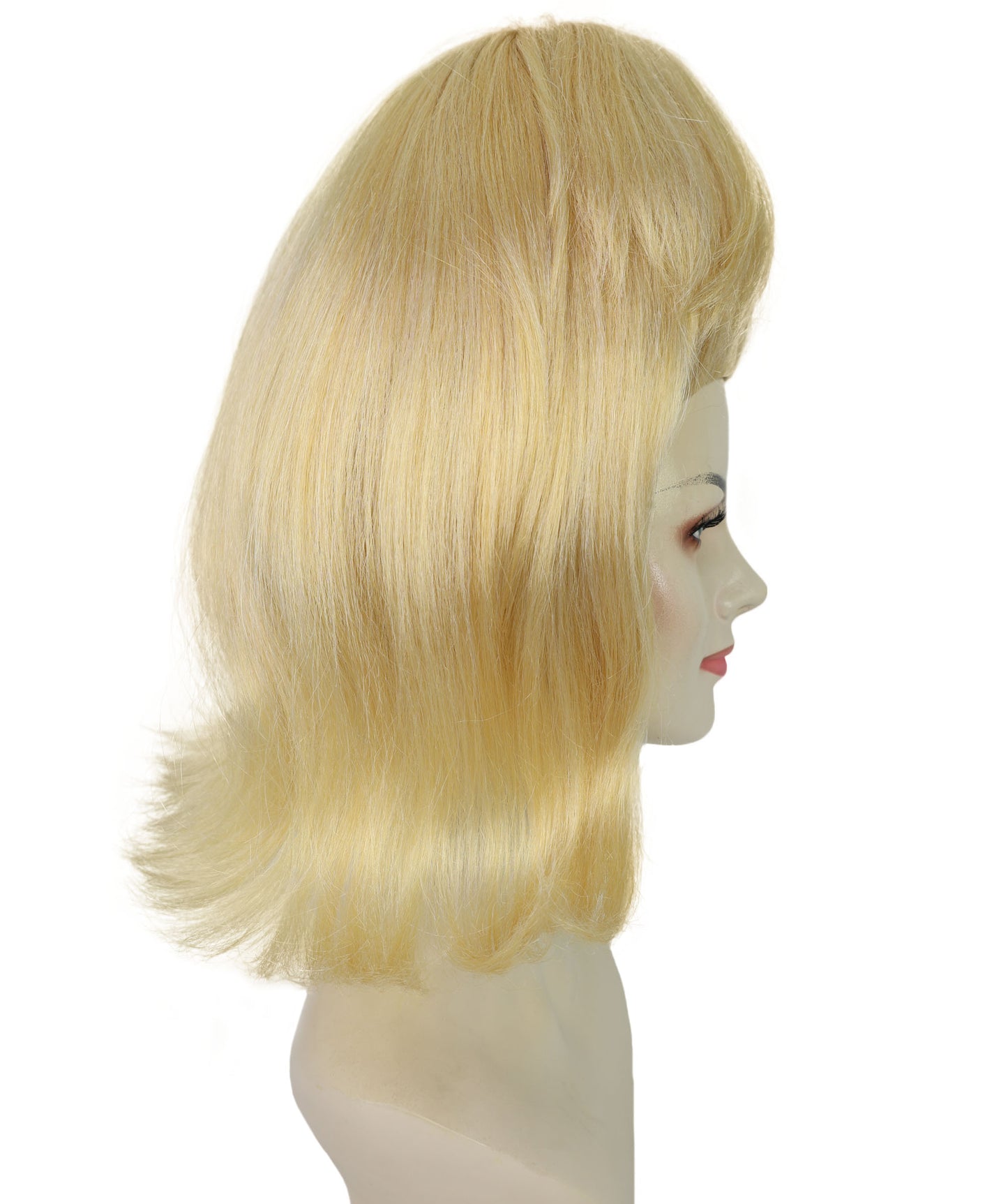 HPO Beehive Style Blonde Wig for Women | Retro 1960s Vintage Hairpiece | Tall Updo Synthetic Wig for Halloween, Theater, Rockabilly & Party Dress-Up