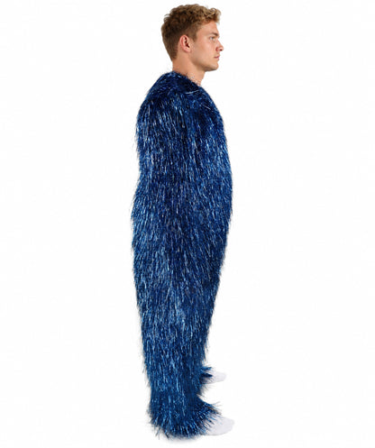 HPO UnisexTinsel Hairy Costume, Bundle & Mask Set | Full-Body Suit & Matching Mask | Long Hair Funny Costume for Halloween, Performers, Cosplay & Mascots | Multicolor Options