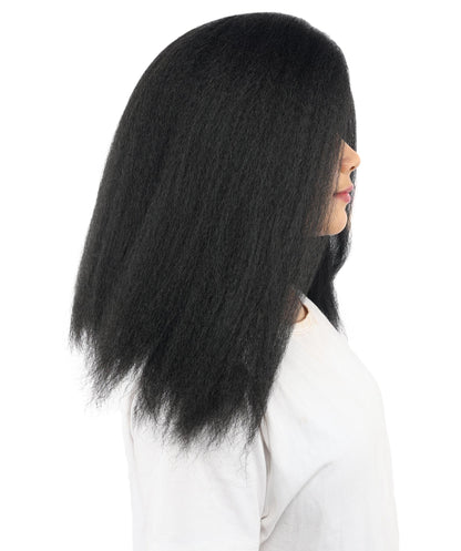 HPO Adult Women's Long Rounded Cartoon Hair Wig | Multiple Color Options | Bubble Bob, Deep Side Part, Heat Friendly Synthetic Strands & Breathable Net | Fancy Dress, Stage Show, Animated Character Events, Halloween & Festival