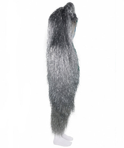 HPO Teen Extreme Hairy Two Part Costume Bundle & Mask Set - Full-Body Hair Suit Extra-Long Costume Wig for Halloween, Cosplay & Parties - Multiple Color Options
