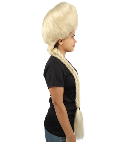 HPO Women’s Extra Long Golden Brown Count Dracula Wig | 42 Inch Synthetic Hairpiece Ideal for Gothic Noble Costume Halloween Cosplay Party Fancy Dress