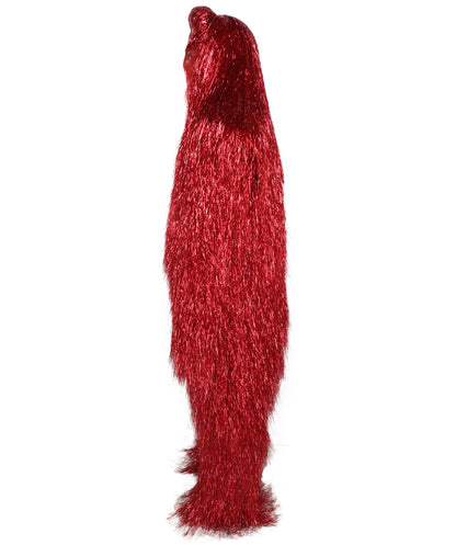 HPO UnisexTinsel Hairy Costume, Bundle & Mask Set | Full-Body Suit & Matching Mask | Long Hair Funny Costume for Halloween, Performers, Cosplay & Mascots | Multicolor Options