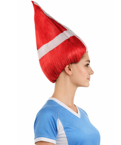 Denmark Flag Sports Troll Wig | Premium Breathable Capless Cap