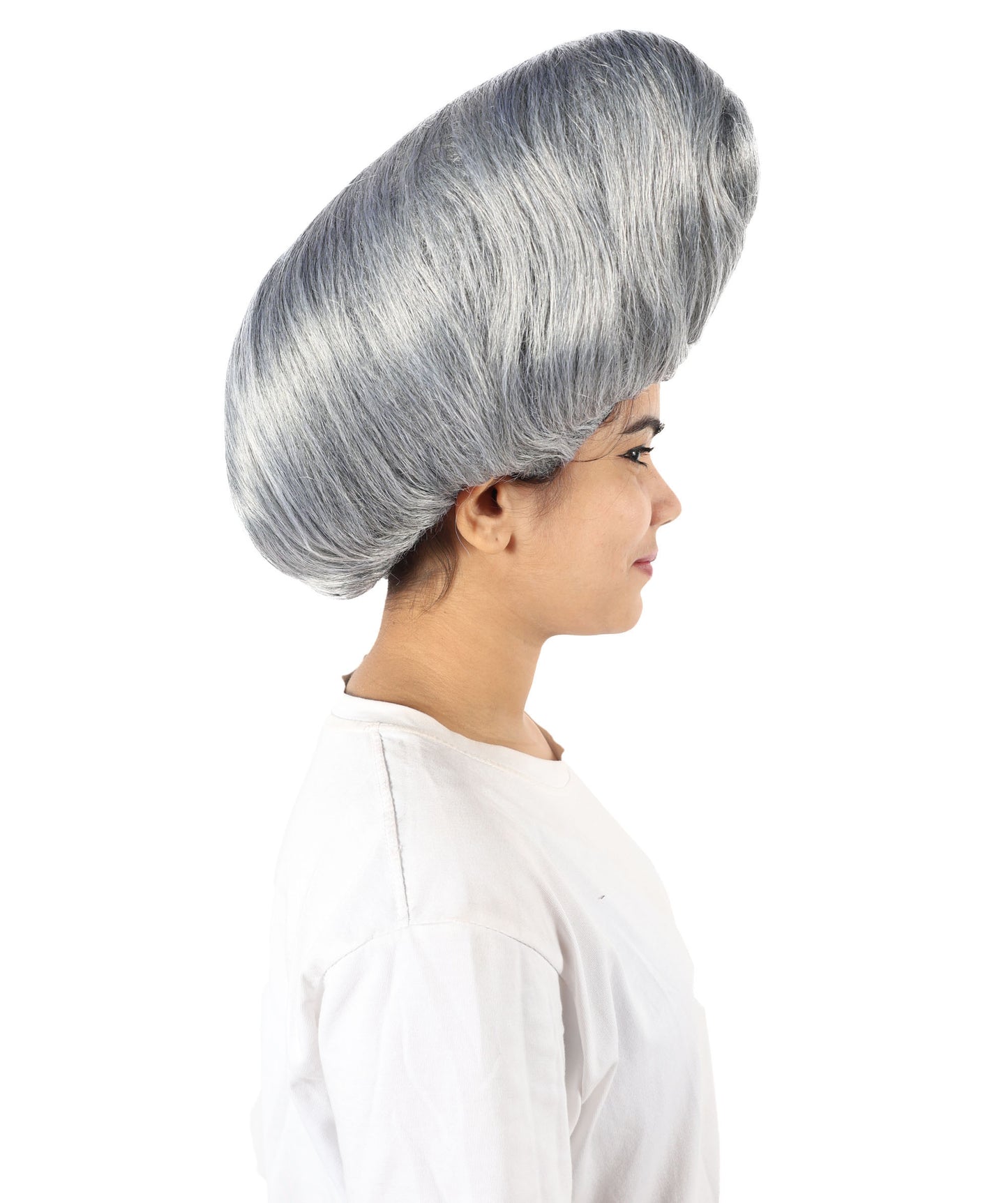 Women’s Supermodel Horn-shaped White Hair Updo Full Wig I Perfect for Halloween I Flame-retardant Synthetic Fiber