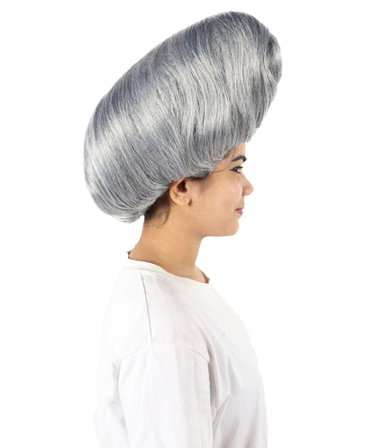 Women’s Supermodel Horn-shaped White Hair Updo Full Wig I Perfect for Halloween I Flame-retardant Synthetic Fiber