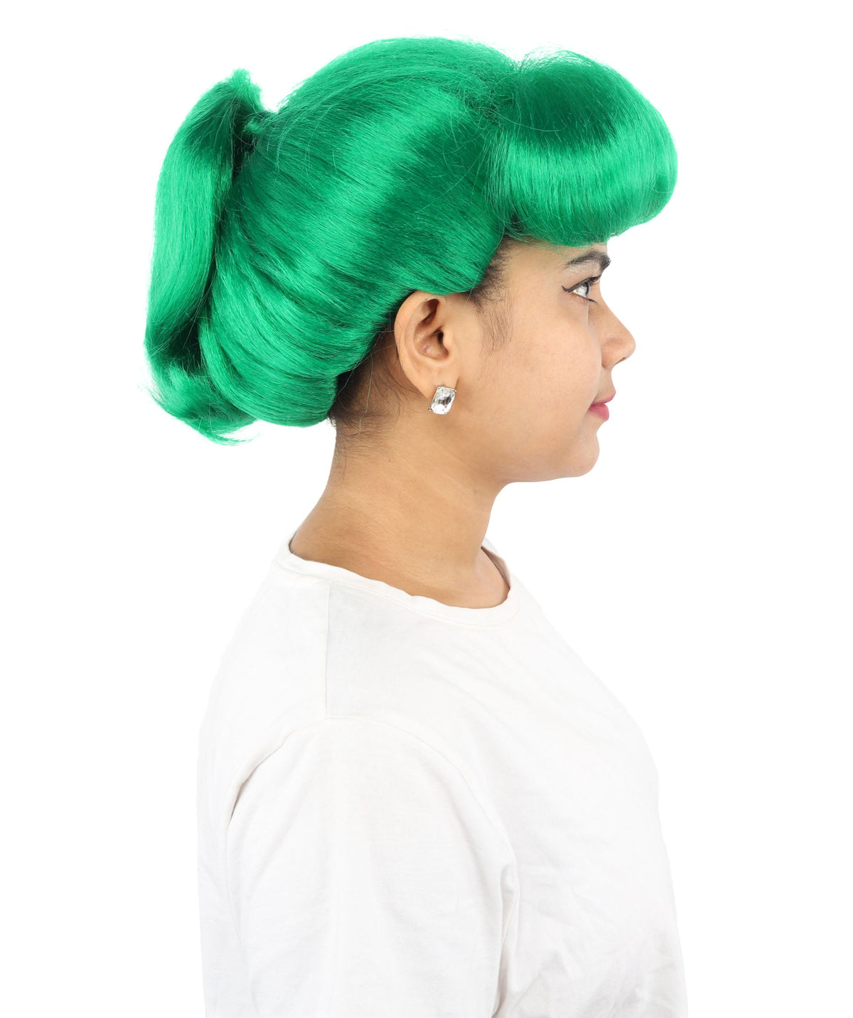 HPO Adult Women's Retro Pin-Up Wig | Multicolor Options, create of synthetic fiber, vintage curled bumper bangs with rolled back, breathable base | Party, Halloween, theater, drag, performance, costume events