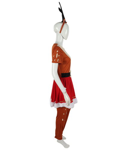 HPO Adult Women's Reindeer Costume | Fun Holiday Outfit with Antlers – Christmas Party