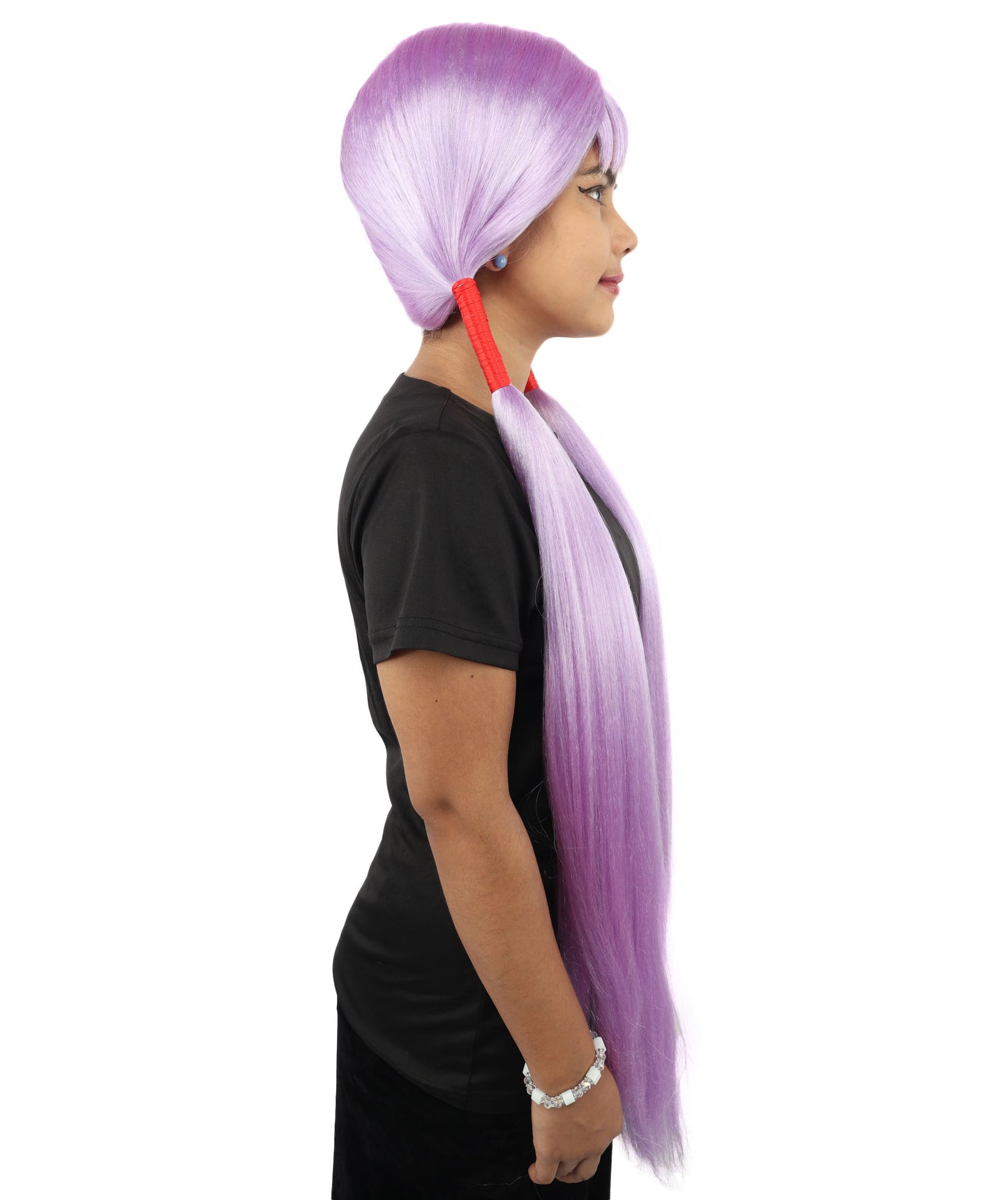HPO Women's Extra Long Pigtail Wig | Multicolor Options | Floor Length Straight Twin Tails with Bangs, Heat Friendly Synthetic Fiber & Adjustable Cap | Halloween, Fairy Roleplay, Magical Girl Theme, Theater & Carnival