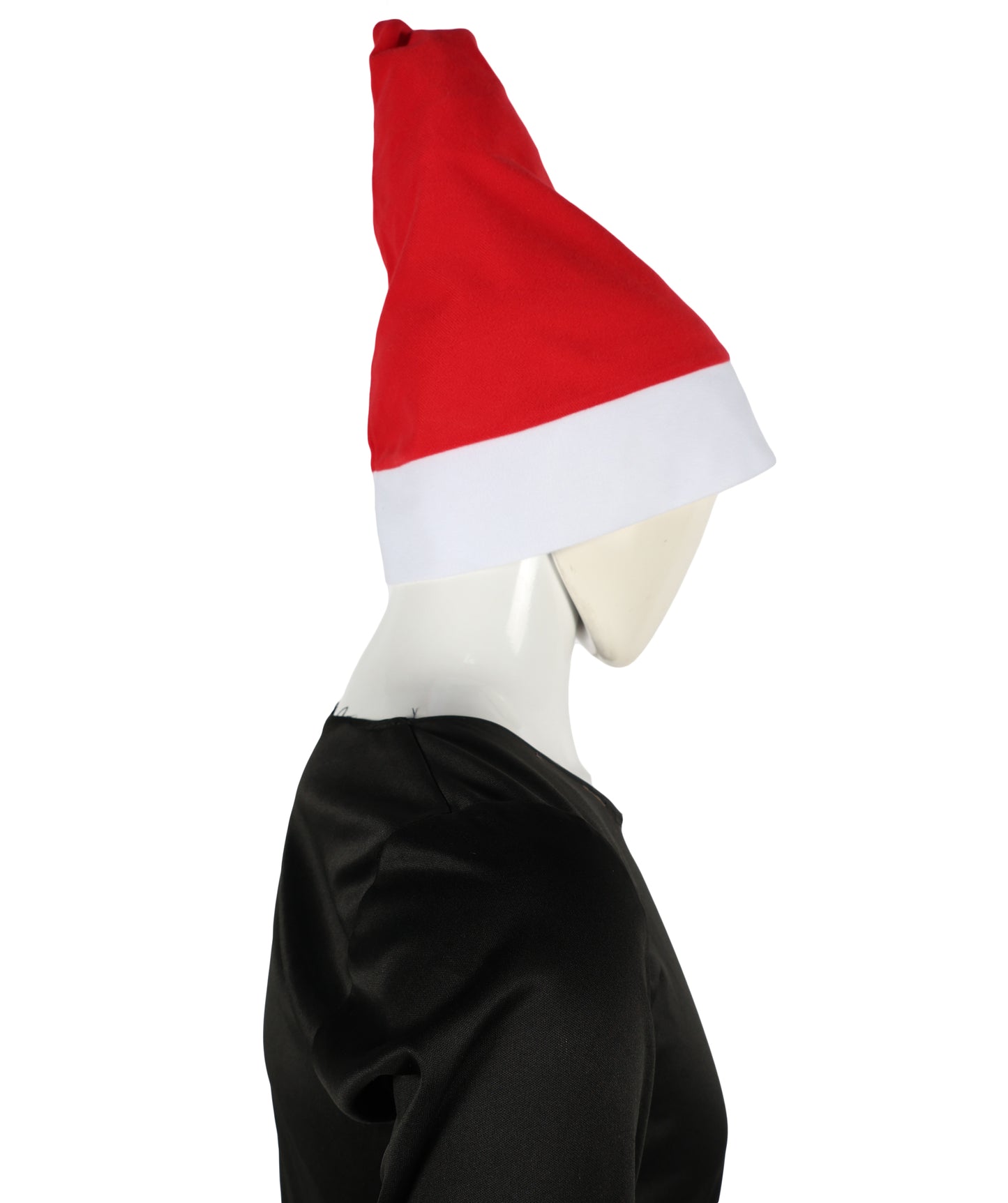 HPO Unisex Classic Velvet Christmas Santa Hat | Soft Red and White Festive Holiday Hat | Ideal for Holiday fun
