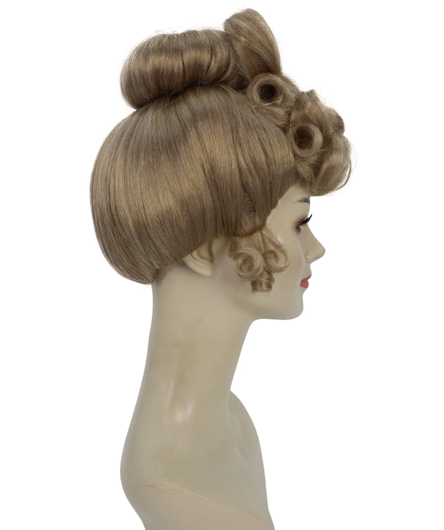 HPO Women’s Vintage Edwardian Updo Dark Blonde Wig | Classic Early 20th Century Hairstyle | Synthetic Fibers with Adjustable Cap for Cosplay & Stage