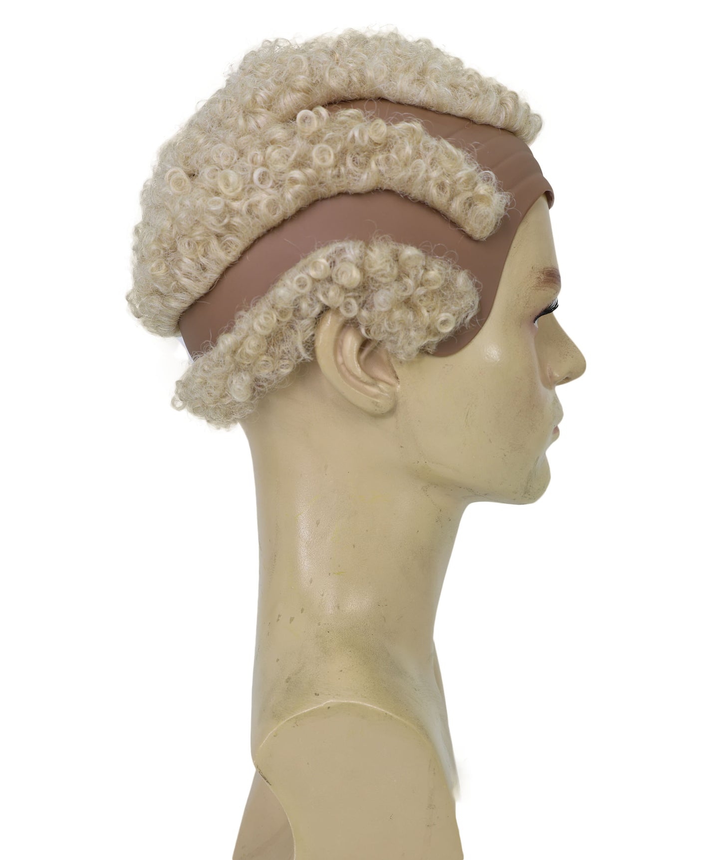 HPO Adult Men’s Platinum Blonde Buzz Cut Wig | Fighter Inspired Video Game Hairstyle | Flame-retardant Synthetic Fiber