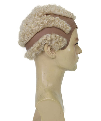 HPO Adult Men’s Platinum Blonde Buzz Cut Wig | Fighter Inspired Video Game Hairstyle | Flame-retardant Synthetic Fiber