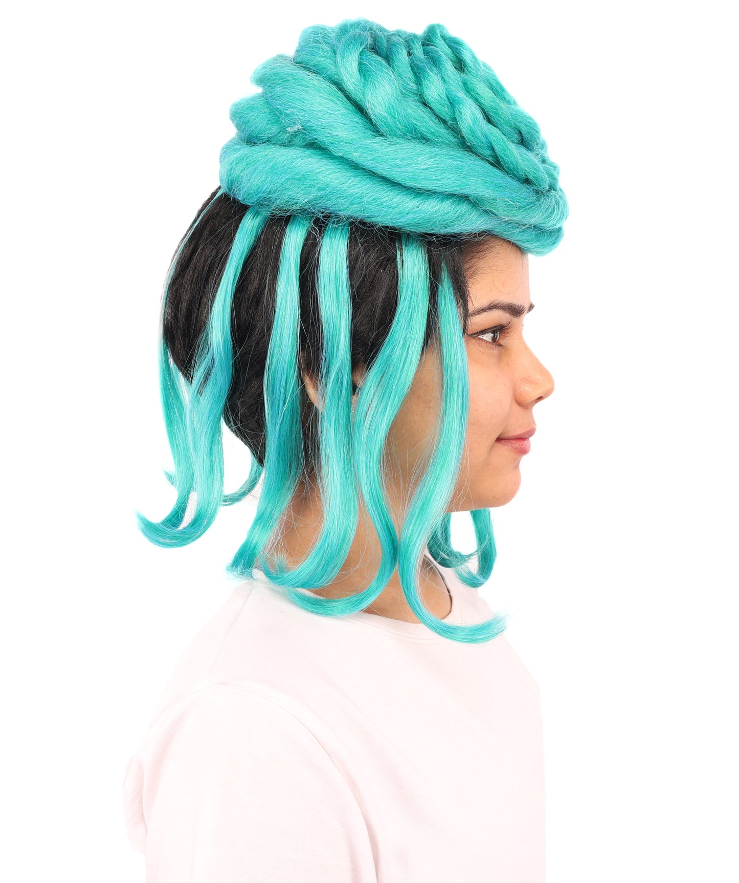 HPO Women's Wild Shaggy Rocker Wig | Multi-colored dark base, create of synthetic fiber, massive frizzy volume, breathable base | Party, Halloween, theater, drag, performance, costume events