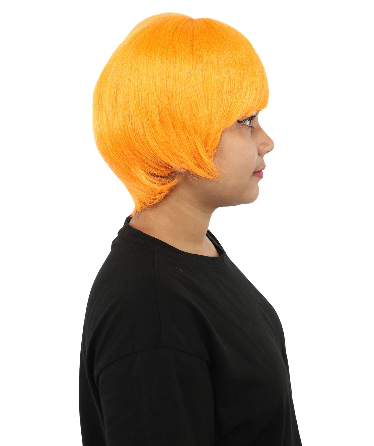 HPO Adult Women's Anime Trainer Character Wig | Vibrant hue multicolor options, create of synthetic fiber, short choppy bob with high side ponytail, breathable base | Cosplay, Halloween, theater, party, performance, costume events
