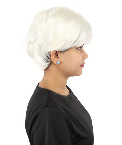 HPO Adult Women’s Short Black Wig | 10 Inch, Sleek and Smooth Bob Hairpiece | Ideal for Cosplay, Costume, and Themed Events