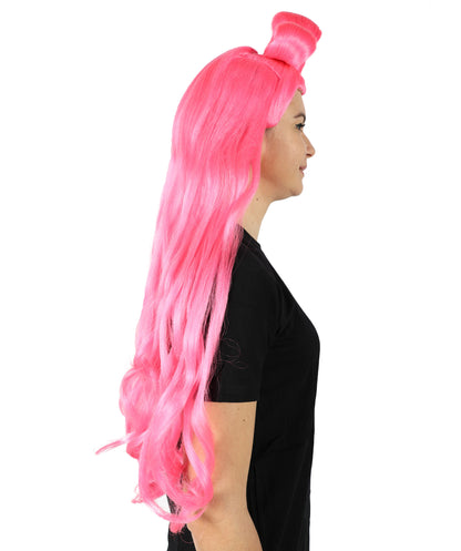 HPO Women's Long Curl Wig with Ring , Multiple Color Options , Flame-retardant Synthetic Fiber