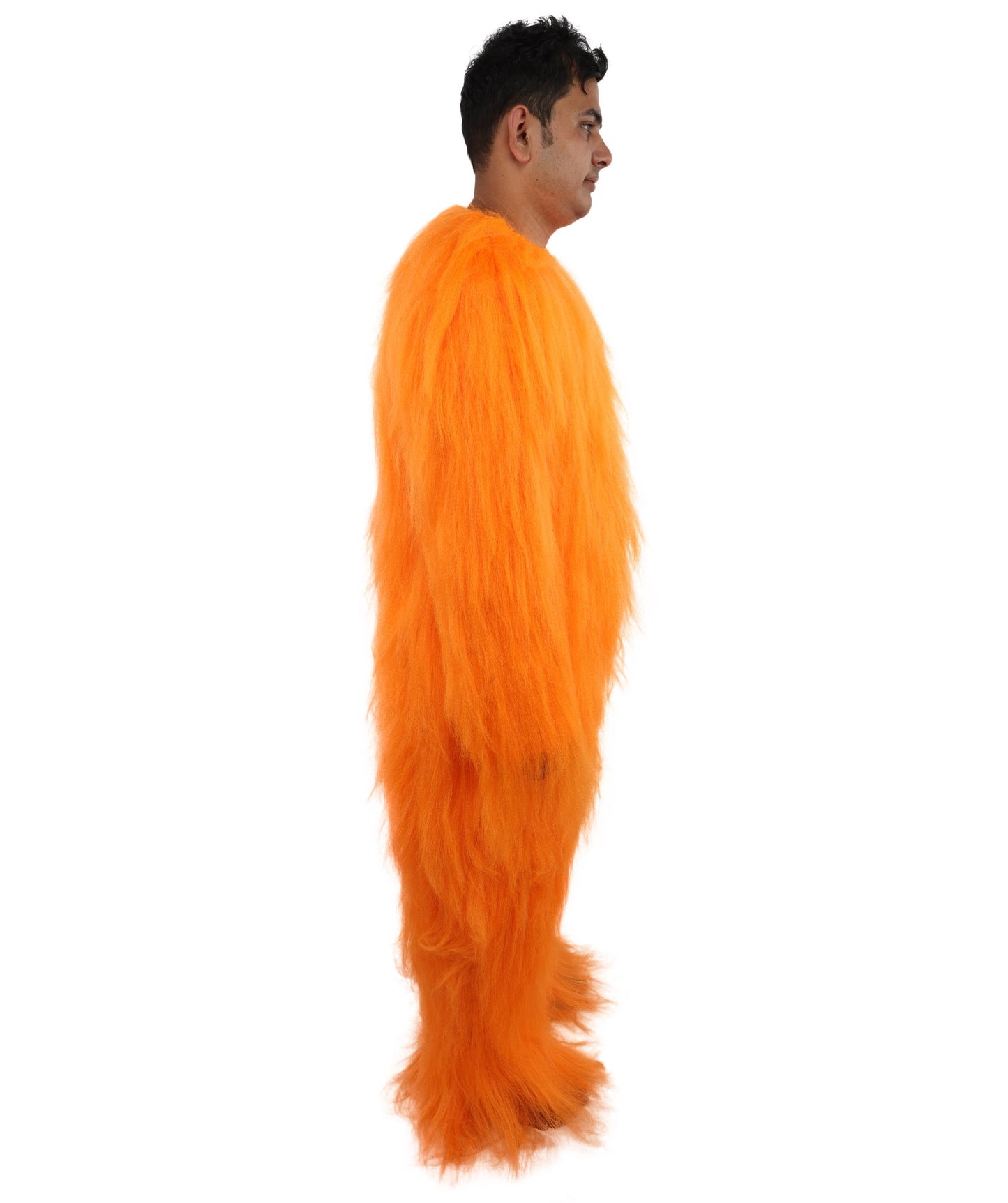 HPO Unisex Extreme Hairy Person Costume, Mask and Bundle - Full-Body Hair Suit Extra-Long Ash Brown Costume Wig for Halloween, Cosplay & Parties