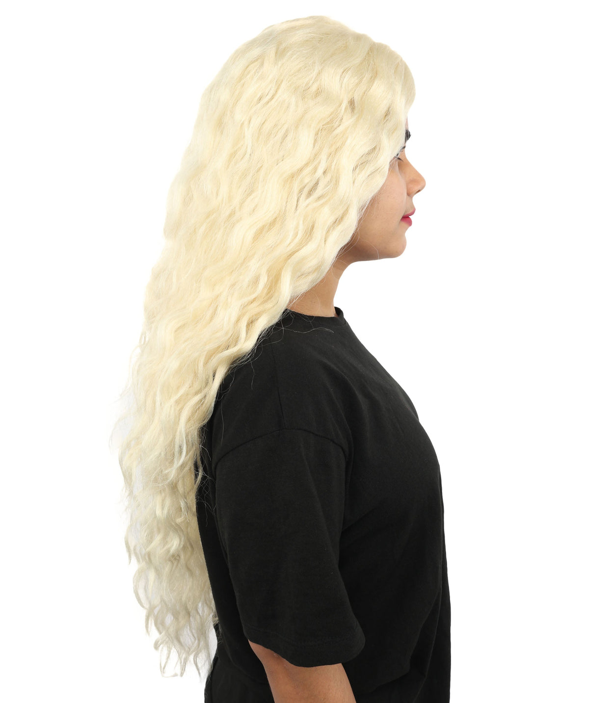 Adult Women's Extra Long Blonde Anime Witch Wig | Wavy Synthetic Hair with Layered Curls | Fantasy Hairpiece for Halloween, Cosplay & Theme Events