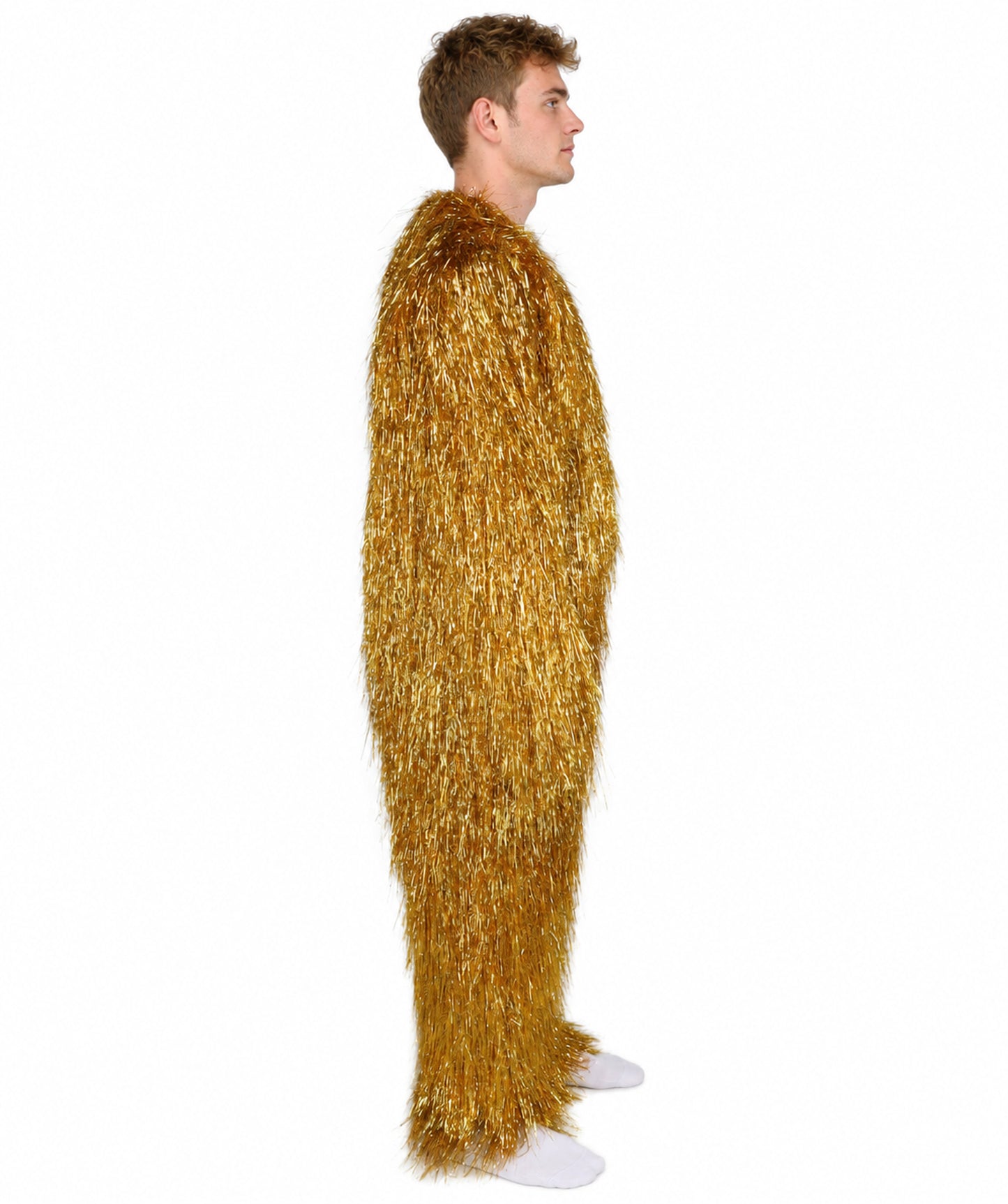 HPO UnisexTinsel Hairy Costume, Bundle & Mask Set | Full-Body Suit & Matching Mask | Long Hair Funny Costume for Halloween, Performers, Cosplay & Mascots | Multicolor Options