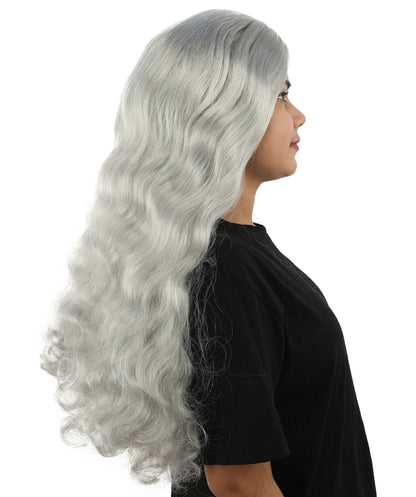 HPO Adult Women's Long Wavy Wig | Multiple Color Options | Center Parted Ginger Curls with Voluminous Ends, Heat Resistant Synthetic Fiber & Breathable Cap | Halloween, Teen Roleplay, Theater, Themed Party & Costume Events