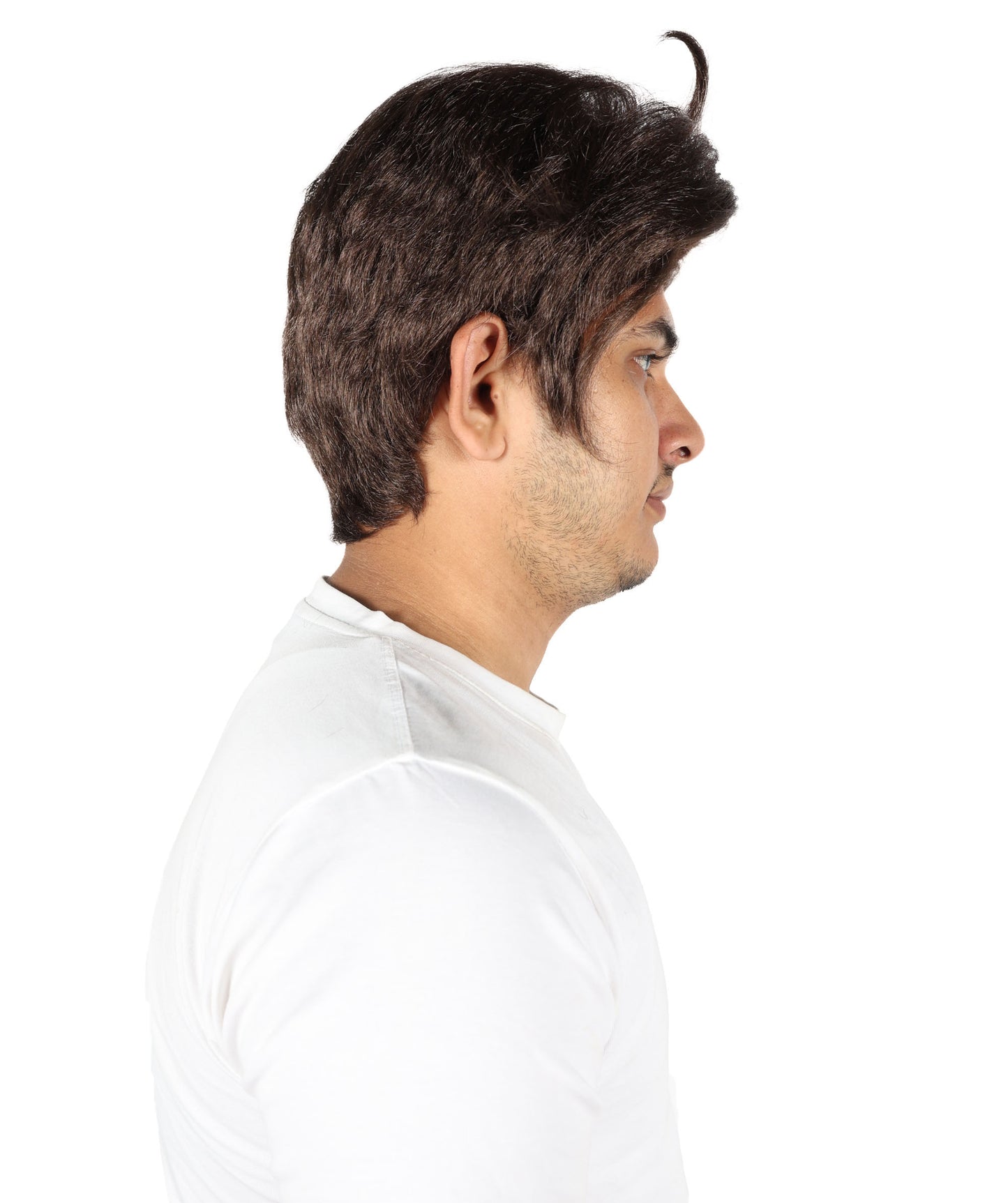 HPO Men’s Bobby Inspired Wig | Short Spiky Dark Brown Hair | Adjustable Breathable Cap | Flame-Retardant Synthetic Fiber for Costume & Cosplay