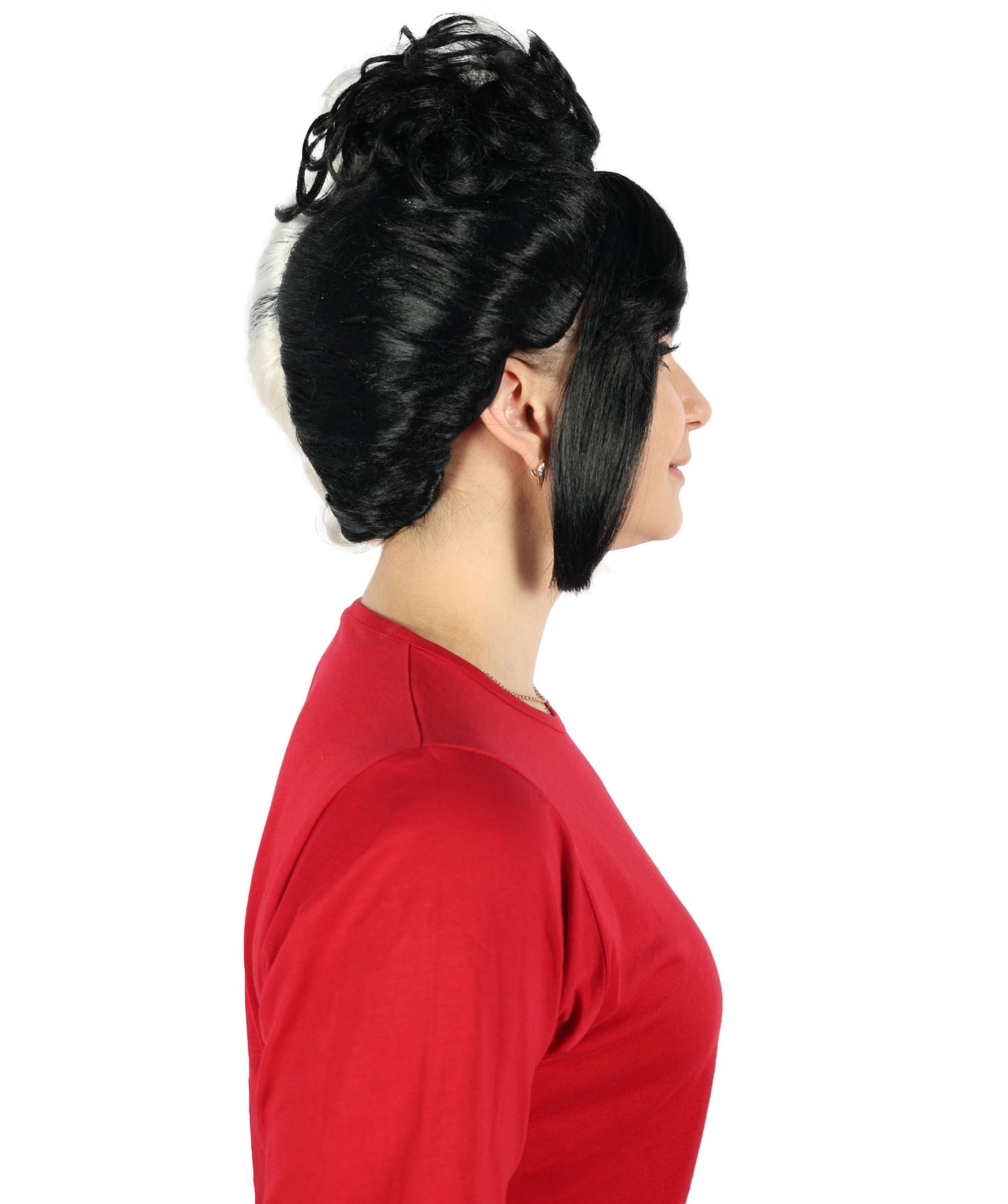 Adult Women Multiple Color Option Beehive Wig with Light Brown Highlights | Perfect For Halloween | Flame-retardant Synthetic Fiber