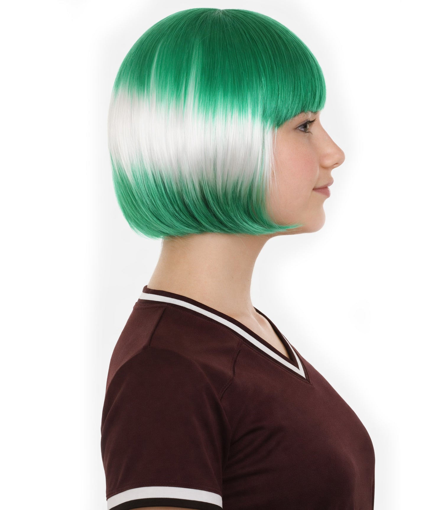 Women Patriotic Saudi Arabia Flag Bob Wig | Premium Breathable Capless Cap