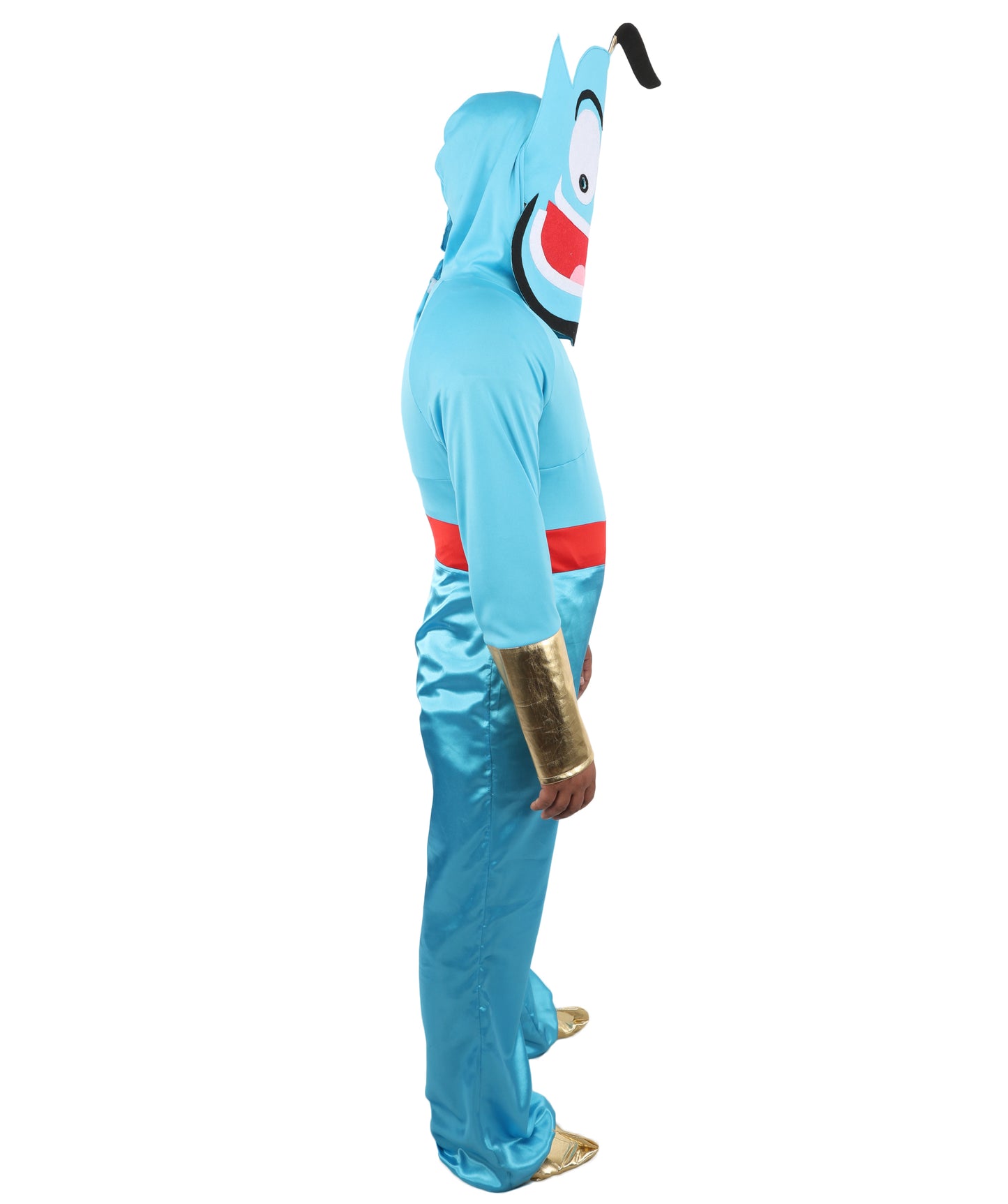 Blue Magical Spirit Costume with Pants, Vest & Belt | Men’s Fantasy Genie-Inspired Outfit for Halloween, Cosplay, Parties & Stage
