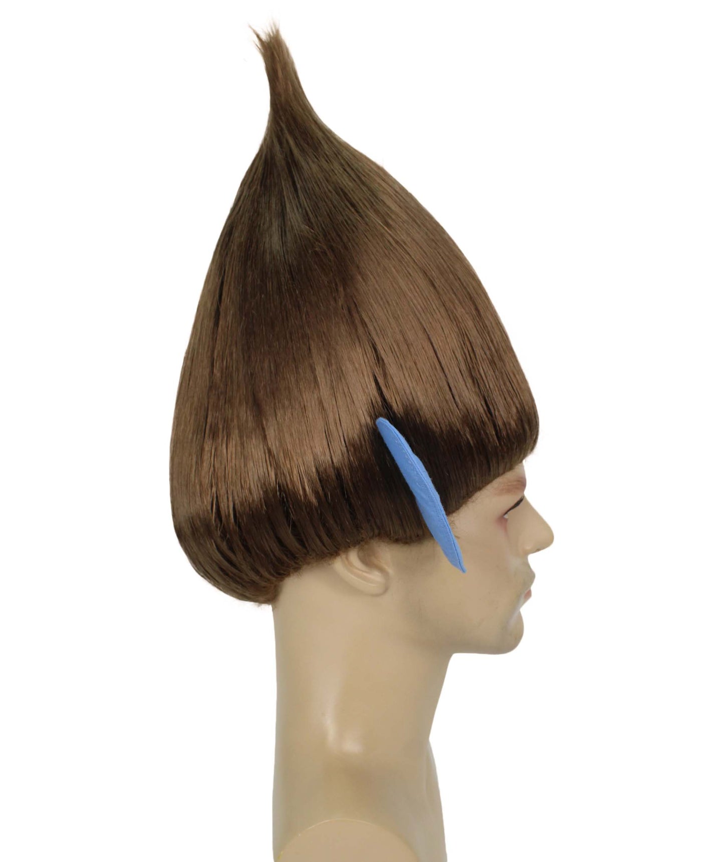 HPO Men's Pointy Diamond Guy Troll Wig with Blue Ears,Multiple Color,Flame-Retardant Synthetic Fiber